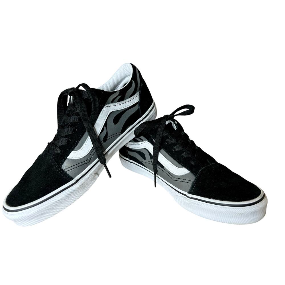 Vans Junior Old Skool Flame Skate Black Shoes Sneakers 6 Streetwear Casual W8‎ - Picture 2 of 7